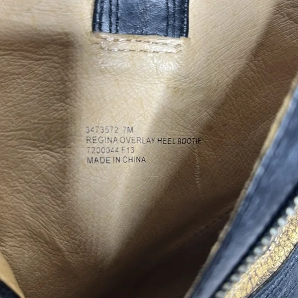 FRYE - "Regina"  Overlay Leather High-Heeled Ankle Boots - Picture 7 of 7